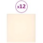 Paneles de pared 12 uds terciopelo crema 30x30 cm 1,08 m²