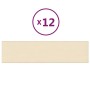 Paneles de pared 12 uds tela color crema 60x15 cm 1,08 m²
