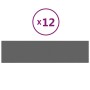 Paneles de pared 12 uds tela gris claro 60x15 cm 1,08 m²