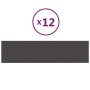 Paneles de pared 12 uds tela gris oscuro 60x15 cm 1,08 m²