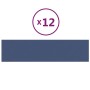 Paneles de pared 12 uds tela azul 60x15 cm 1,08 m²