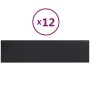 Paneles de pared 12 uds cuero sintético negro 60x15 cm 1,08 m²