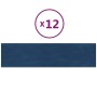 Paneles de pared 12 uds terciopelo azul 60x15 cm 1,08 m²