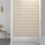 Paneles de pared 12 uds terciopelo color crema 60x15 cm 1,08 m²