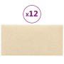 Paneles de pared 12 uds tela crema 60x30 cm 2,16 m²