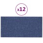 Paneles de pared 12 uds tela azul 60x30 cm 2,16 m²