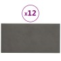 Paneles de pared 12 uds terciopelo gris oscuro 60x30 cm 2,16 m²