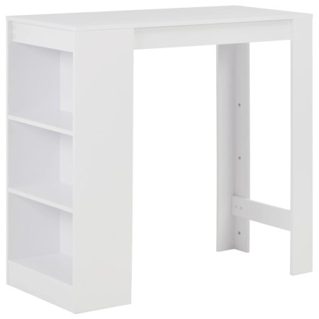 Mesa alta de cocina con estantería blanco 110x50x103 cm en Mesas de cocina y de comedor | Comprar online en Foro24