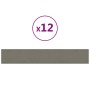 Paneles de pared 12 uds terciopelo gris claro 90x15 cm 1,62 m²