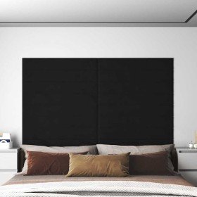 Paneles de pared 12 uds terciopelo negro 90x15 cm 1,62 m²