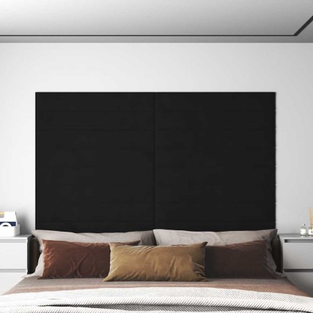 Paneles de pared 12 uds terciopelo negro 90x15 cm 1,62 m²