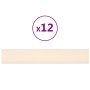 Paneles de pared 12 uds terciopelo color crema 90x15 cm 1,62 m²