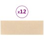 Paneles de pared 12 uds tela color crema 90x30 cm 3,24 m²