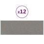 Paneles de pared 12 uds tela gris claro 90x30 cm 3,24 m²