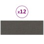 Paneles de pared 12 uds tela gris oscuro 90x30 cm 3,24 m²