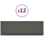Paneles de pared 12 uds cuero sintético gris 90x30 cm 3,24 m²