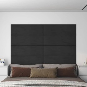 Paneles de pared 12 uds terciopelo negro 90x30 cm 3,24 m²
