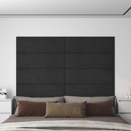 Paneles de pared 12 uds terciopelo negro 90x30 cm 3,24 m²