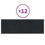 Paneles de pared 12 uds terciopelo negro 90x30 cm 3,24 m²
