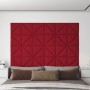 Paneles de pared 12 uds terciopelo rojo tinto 30x30 cm 0,54 m²