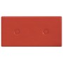 Paneles de pared 12 uds cuero sintético rojo 30x15 cm 0,54 m²