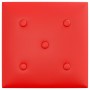 Paneles de pared 12 uds cuero sintético rojo 30x30 cm 1,08 m²