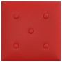Paneles pared 12 uds cuero sintético rojo tinto 30x30 cm 1,08m²