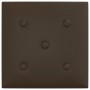 Paneles de pared 12 uds cuero sintético marrón 30x30 cm 1,08 m²