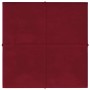 Paneles de pared 12 uds terciopelo rojo tinto 30x30 cm 1,08 m²