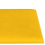 Paneles de pared 12 uds terciopelo amarillo 60x15 cm 1,08 m²