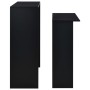 Mesa alta de bar con 2 tableros negro 130x40x120 cm