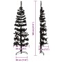 Medio árbol de Navidad artificial con soporte negro 120 cm