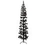 Medio árbol de Navidad artificial con soporte negro 240 cm