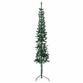 Medio árbol de Navidad artificial con soporte verde 240 cm en Arboles de navidad | Comprar online en Foro24