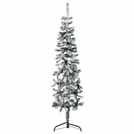 Mitad árbol Navidad artificial delgado con nieve 150 cm en Arboles de navidad | Comprar online en Foro24