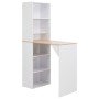 Mesa de bar con estantería blanca 115x59x200 cm en Mesas de cocina y de comedor | Comprar online en Foro24