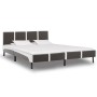Cama sin colchón cuero sintético gris y blanco 180x200 cm