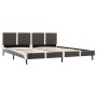 Cama sin colchón cuero sintético gris y blanco 180x200 cm