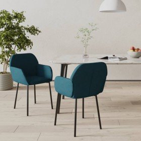 Sillas de comedor 2 unidades terciopelo azul Sillas de comedor 2 unidades terciopelo azul