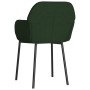 Sillas de comedor 2 unidades terciopelo verde oscuro