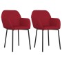 Sillas de comedor 2 unidades terciopelo rojo tinto