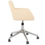 Silla de oficina giratoria tela color crema