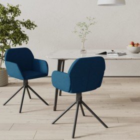 Sillas de comedor giratorias 2 uds terciopelo azul