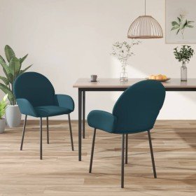 Sillas de comedor 2 unidades terciopelo azul Sillas de comedor 2 unidades terciopelo azul