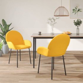 Sillas de comedor 2 unidades terciopelo amarillo