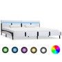 Estructura de cama con LED sin colchón blanco 180x200 cm
