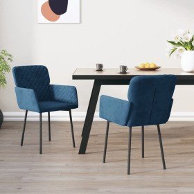 Sillas de comedor 2 unidades terciopelo azul Sillas de comedor 2 unidades terciopelo azul