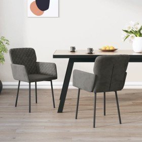Sillas de comedor 2 unidades terciopelo gris oscuro en Sillas de comedor | Comprar online en Foro24
