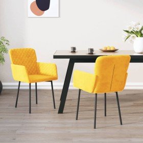 Sillas de comedor 2 unidades terciopelo amarillo