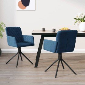 Sillas de comedor giratorias 2 uds terciopelo azul Sillas de comedor giratorias 2 uds terciopelo azul